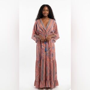 Stylish Nature Boho Maxi Dress size 1X EUC
